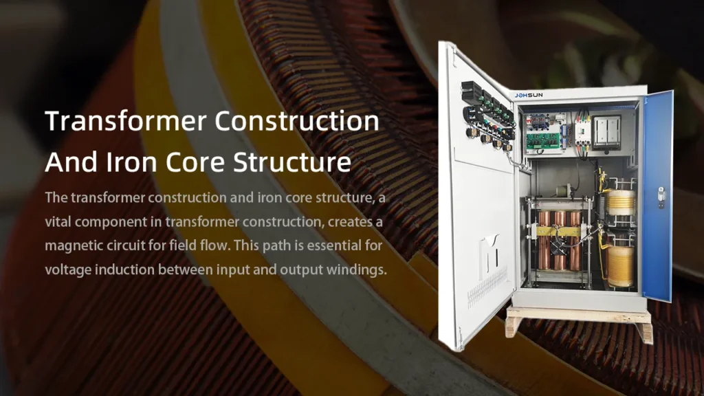 Transformer construction and iron core structure