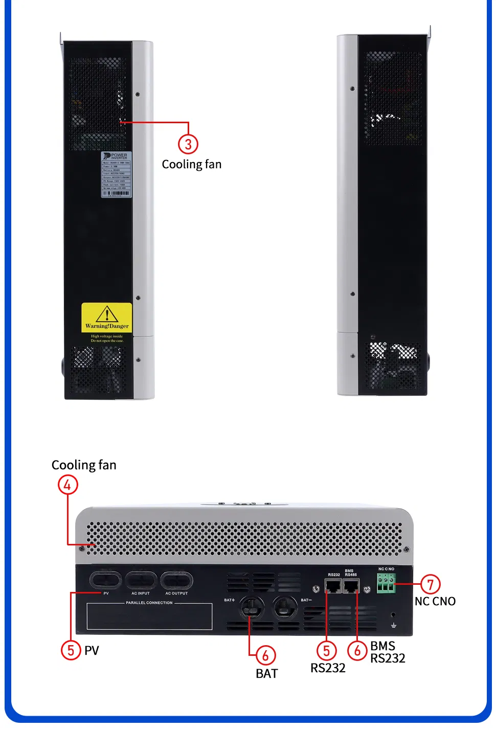 48V 5 5kw High Frequency Pure Sine Wave Solar Inverter Wall Mounted Frequency Invert (6)