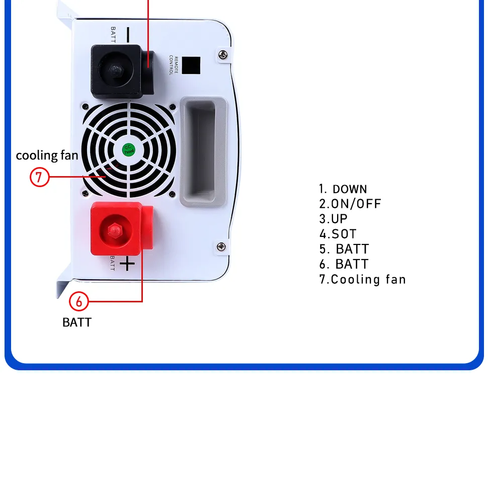 12K 3kVA Pure Sine Wave Power Frequency Wall Mounted Solar Inverter with LCD Display (7)