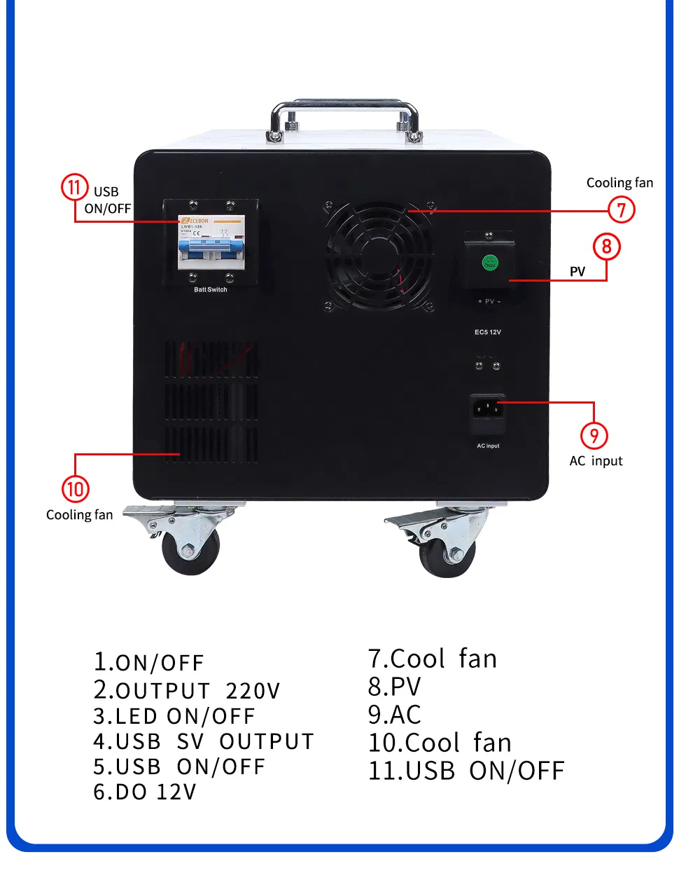 24V 2kw Power Frequency Pure Sine Wave Solar Inverter Lithium Bat (6)