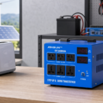 Johsun AC voltage converter in a workshop with battery-powered DC conversion equipment
