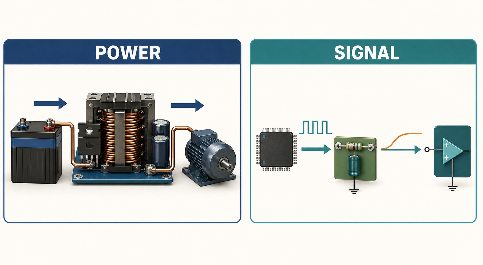 step down voltage converter compared with a PWM-to-voltage signal converter