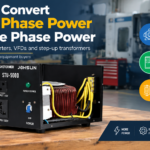 How to convert single phase power to three phase power with phase converters, VFDs and step-up transformers