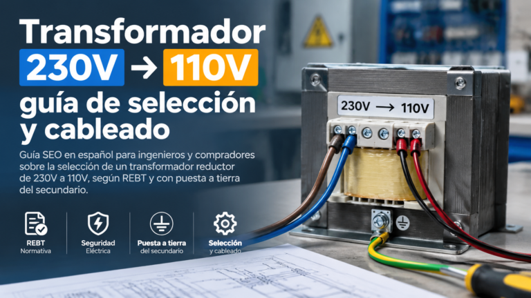Transformador 230V 110V: guía de selección y cableado