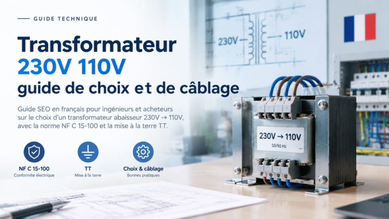 Transformateur 230V 110V : guide de choix et de câblage