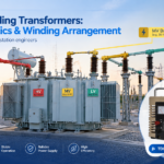 Three-winding power transformer in a substation feeding two different voltage buses, with TDGC2J variable transformer as product reference