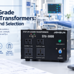 Medical-grade isolation transformer cover: STU-5000 dry-type step up and step down transformer in a medical device design laboratory