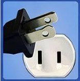 Type A plug and socket - 2 flat parallel pins, ungrounded, used in USA Canada Mexico Japan