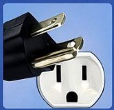 Type B plug and socket - 3 pins grounded, used in USA Canada Mexico